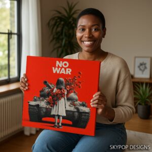 No War Tank Flowers Art