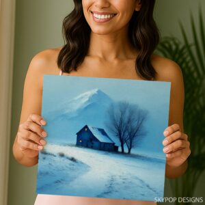 Snowy Barn Winter Landscape Art