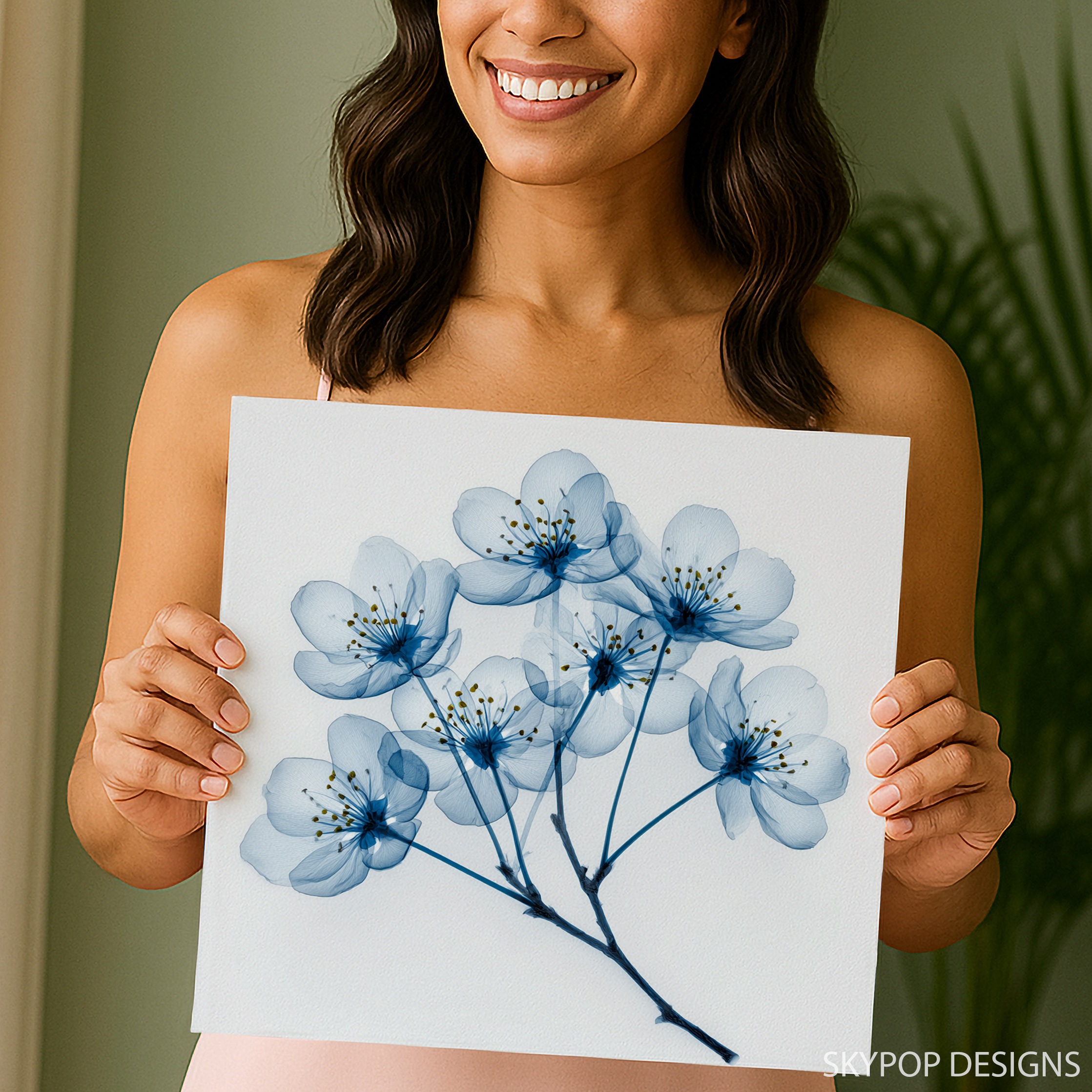 3.jpg Blue Cherry Blossom Art
