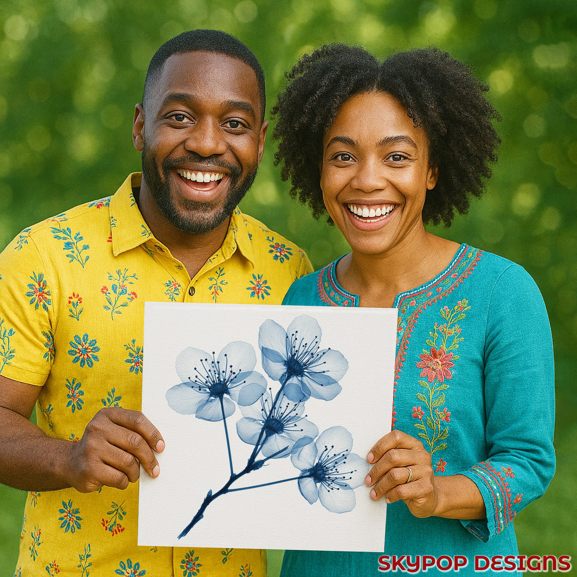 3.jpg Blue Cherry Blossom Art