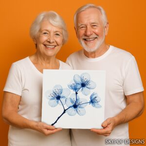 Blue Cherry Blossom Art