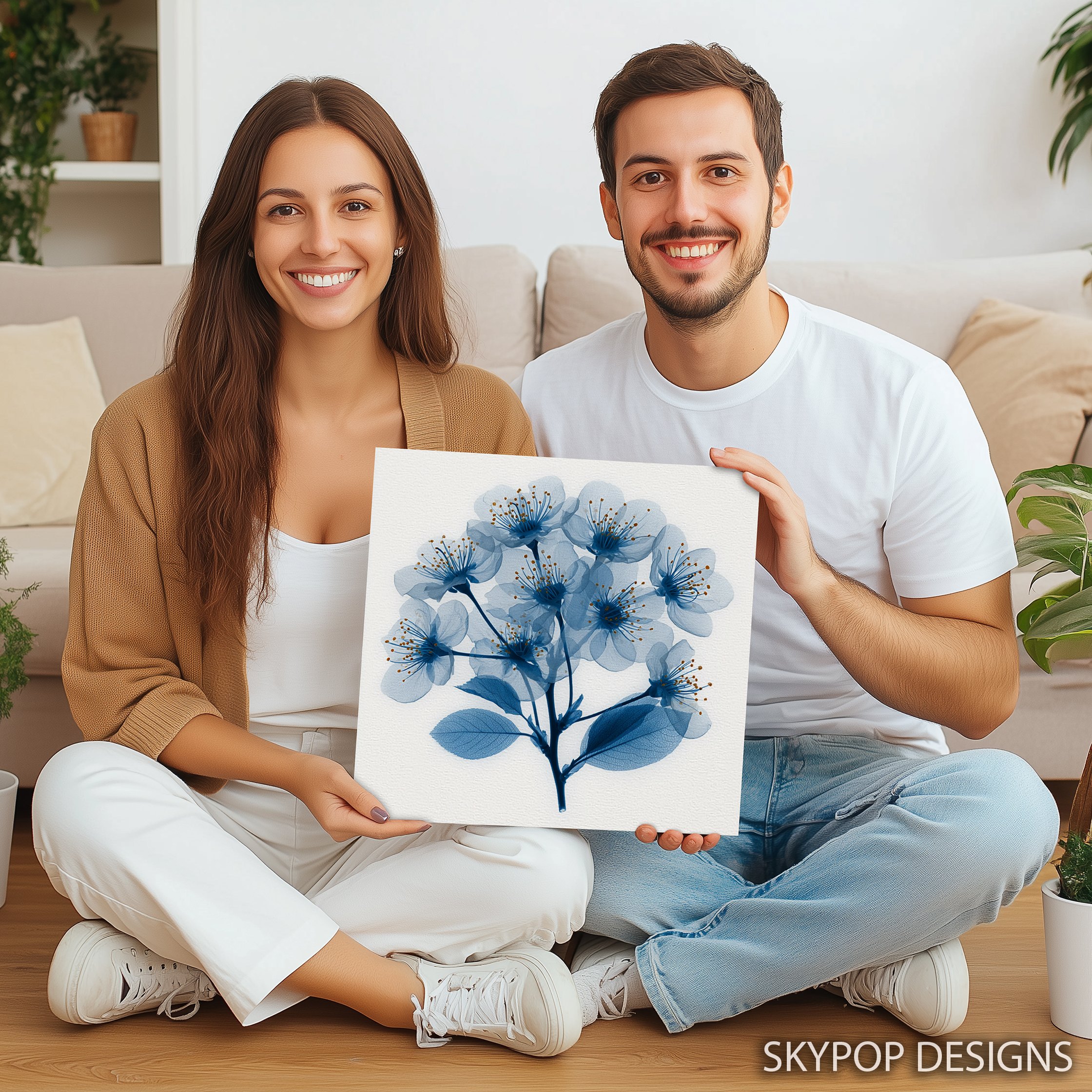 3.jpg Blue Cherry Blossom Art