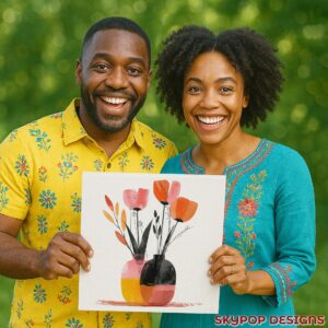 Vibrant Tulip Vase Art