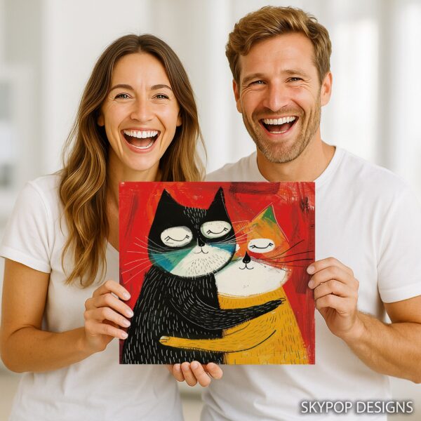 Hugging Cats Art