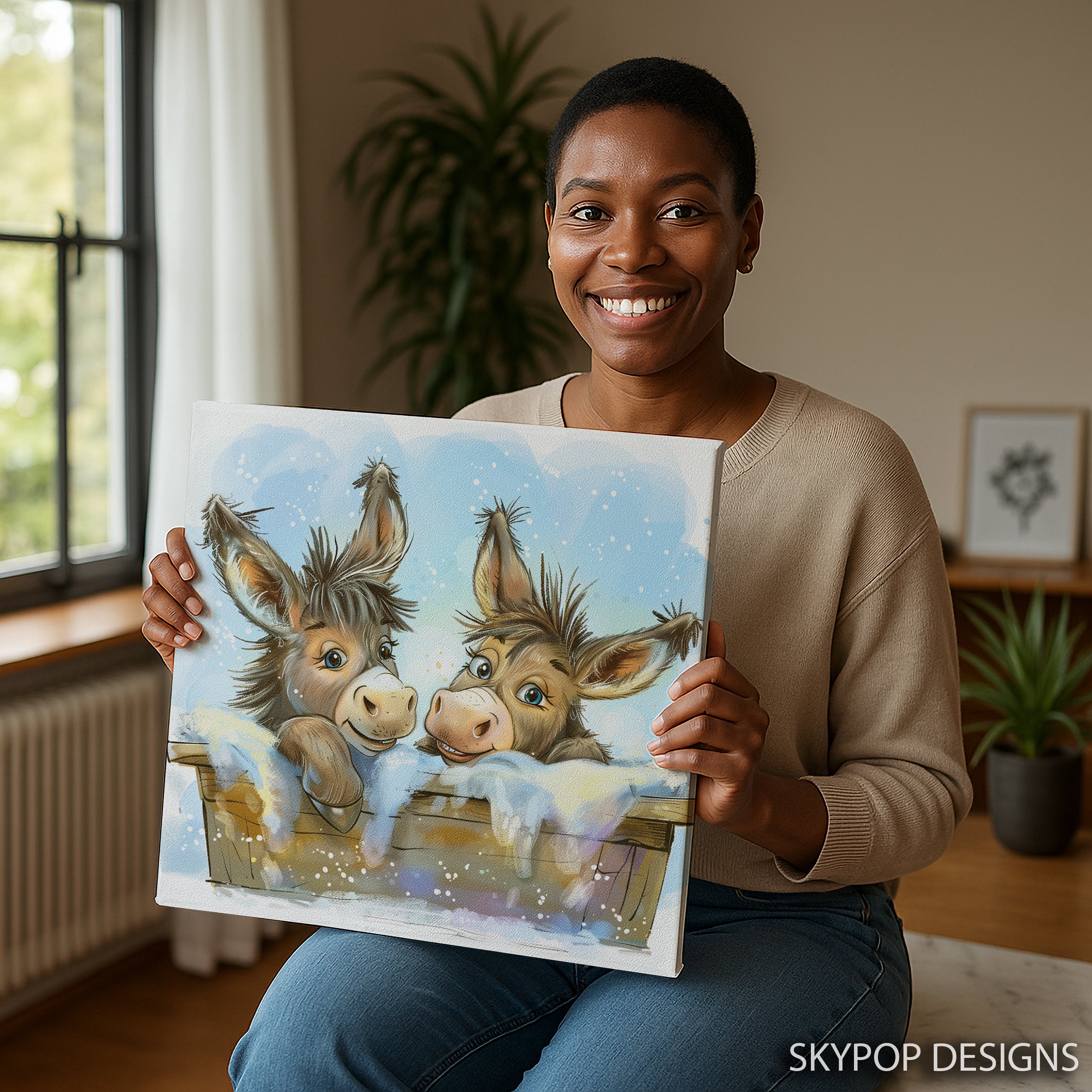 3.jpg Donkey Friends Winter Art