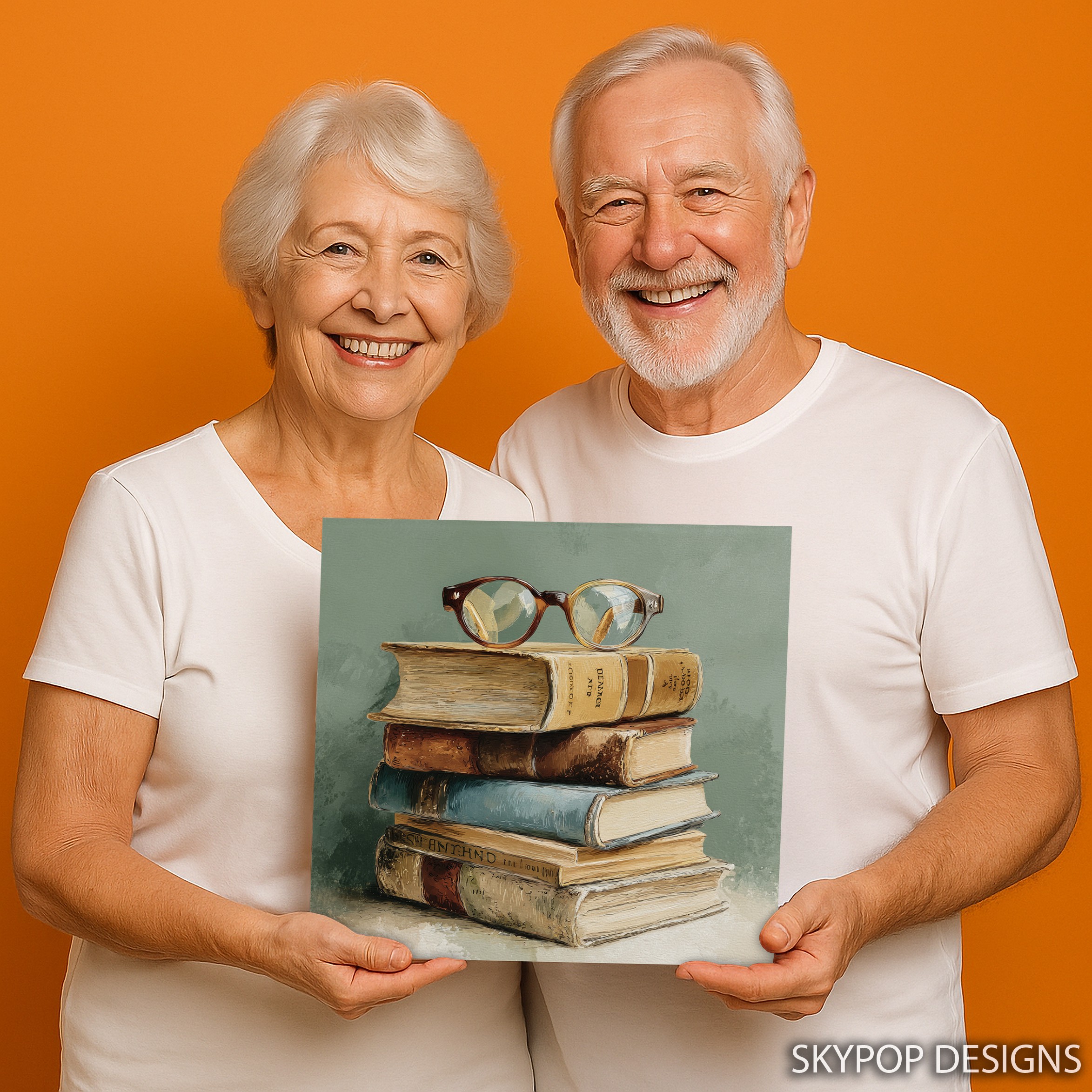 3.jpg Vintage Books and Glasses Art