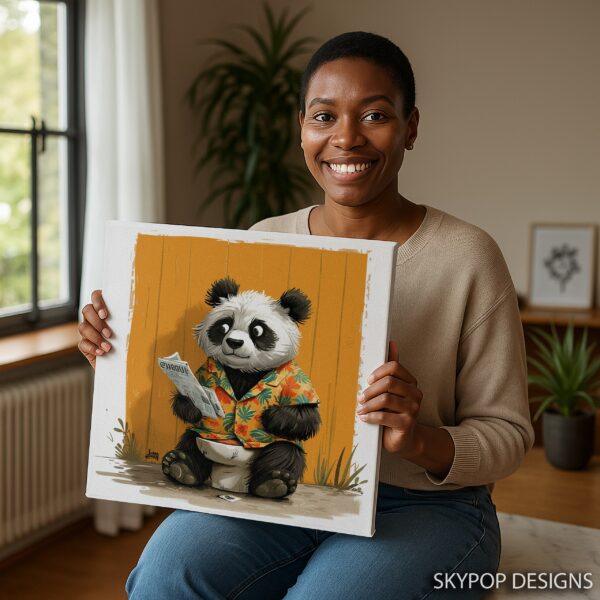 Panda Newspaper Art