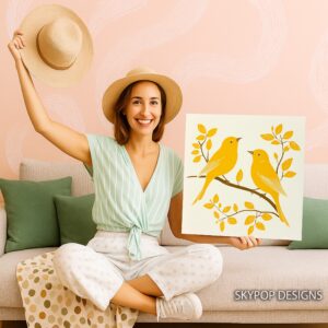 Golden Bird Branch Art