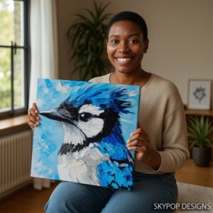 Blue Jay Portrait Art
