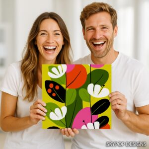 Vibrant Botanical Shapes Art