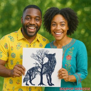Wolf Tree Silhouette Art