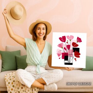 Modern Poppy Bouquet Art