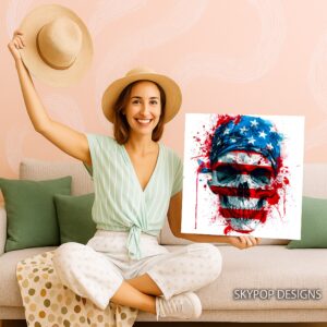 American Skull Flag Art