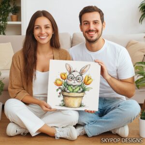 Bunny Flower Pot Art