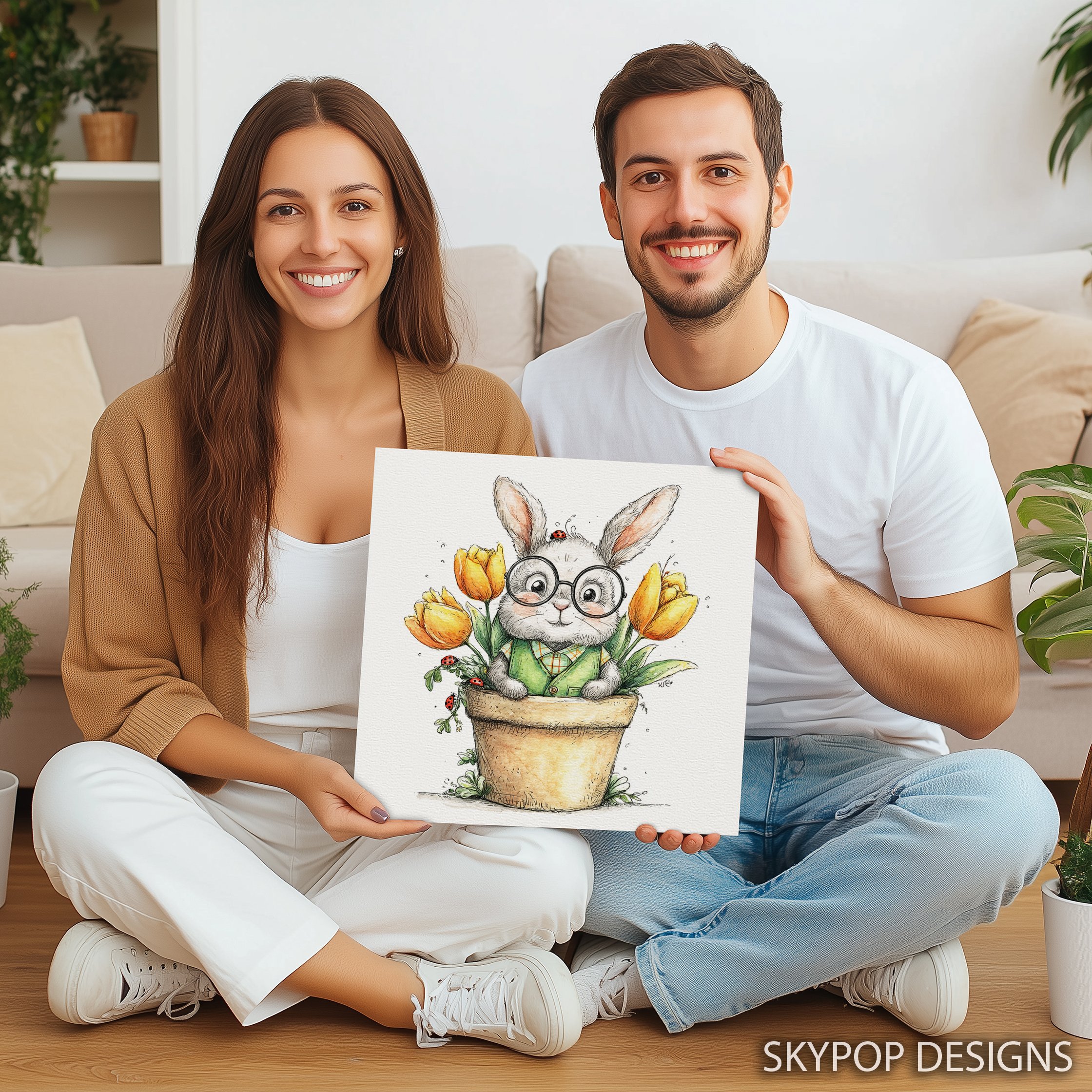 3.jpg Bunny Flower Pot Art