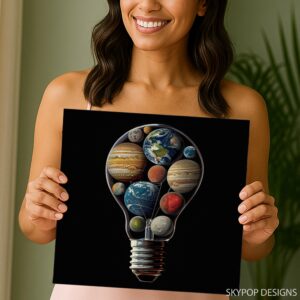 Solar System Lightbulb Art