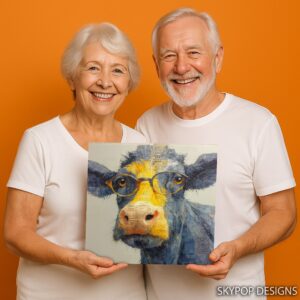 Cow with Glasses Art