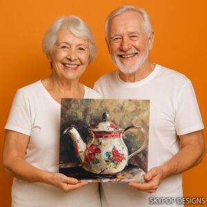 Vintage Floral Teapot Art