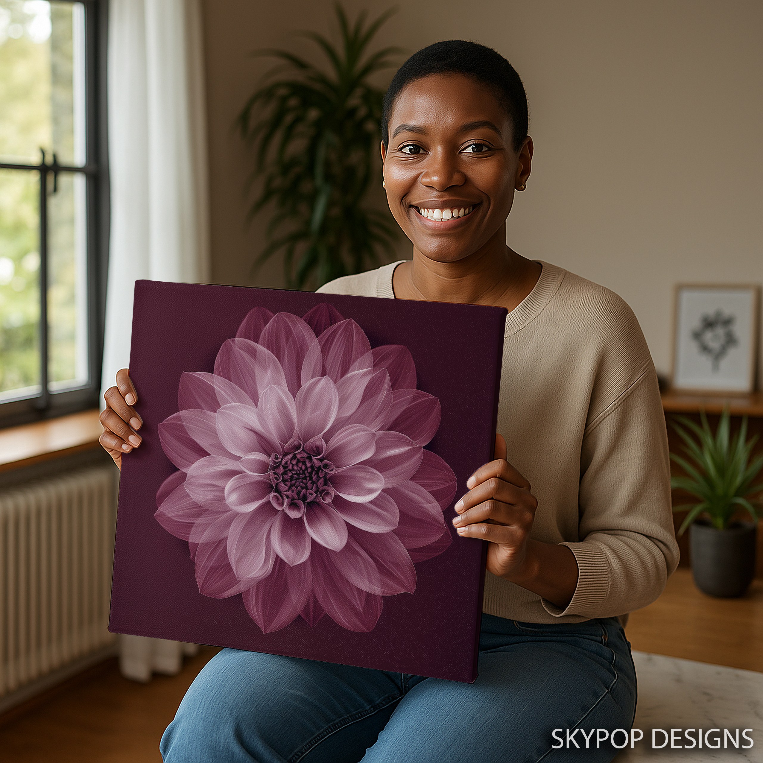 3.jpg Pink Dahlia Bloom Art