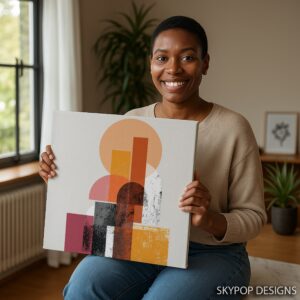 Geometric Sunset Art