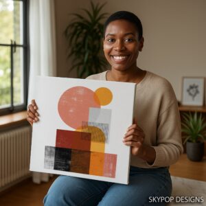 Geometric Sunset Art