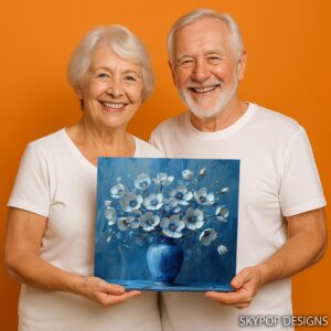 Blue Floral Vase Art