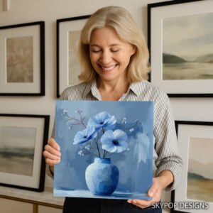 Blue Poppy Vase Art