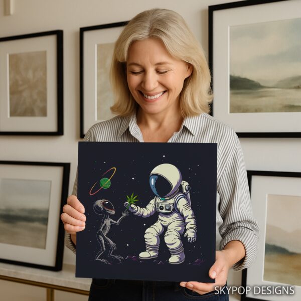 Astronaut Alien Encounter Art