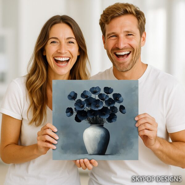 Blue Poppy Vase Art