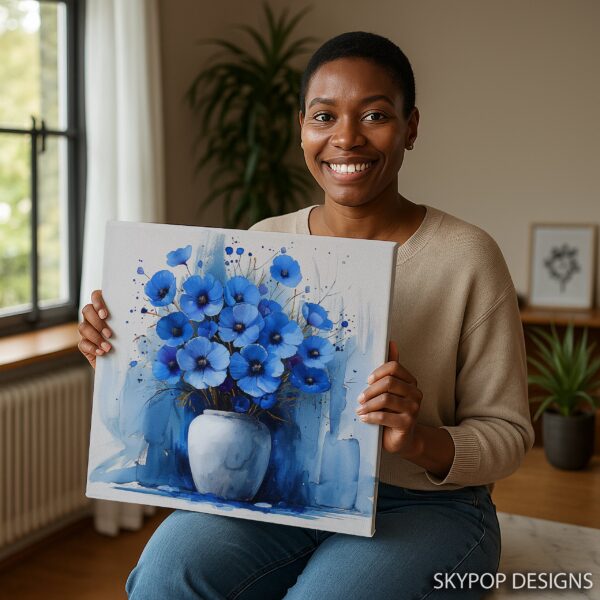 Blue Poppy Bouquet Art