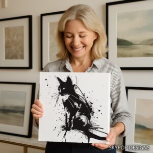 Black Cat Ink Art