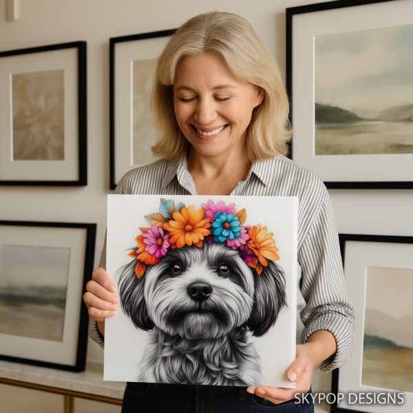 Dog Floral Crown Art