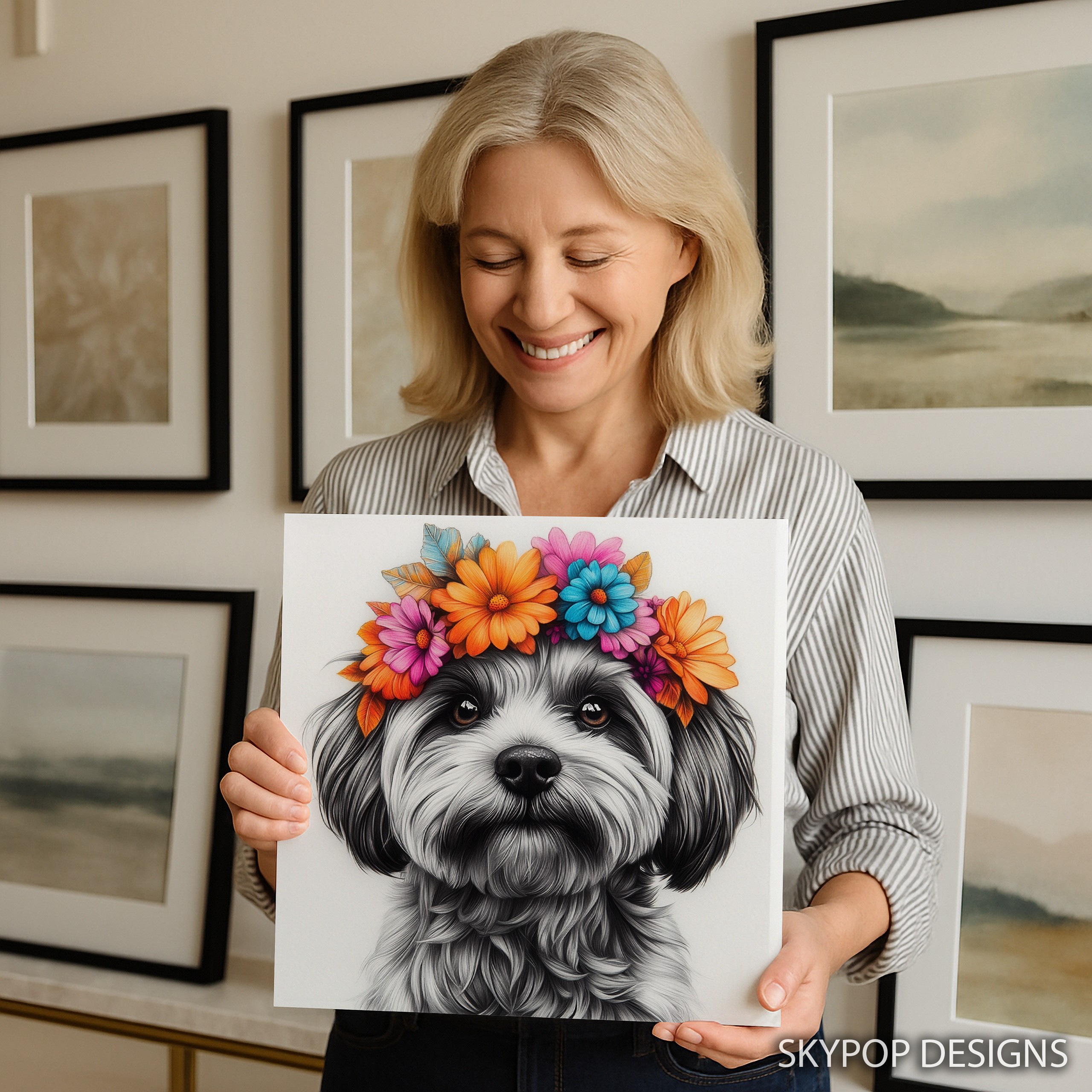3.jpg Dog Floral Crown Art