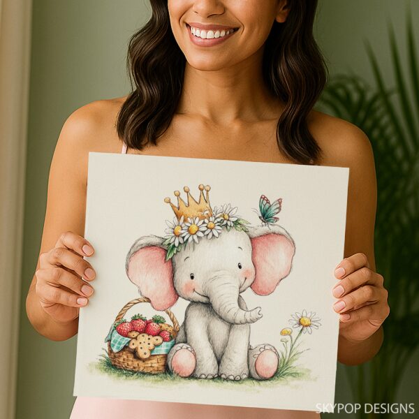 Baby Elephant Princess Art