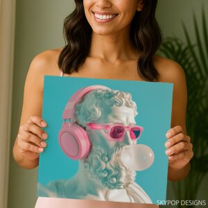 Classical Bust Headphones Art