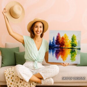 Rainbow Forest Reflection Art