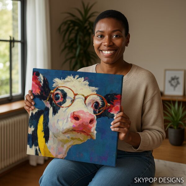 Cow with Glasses Art