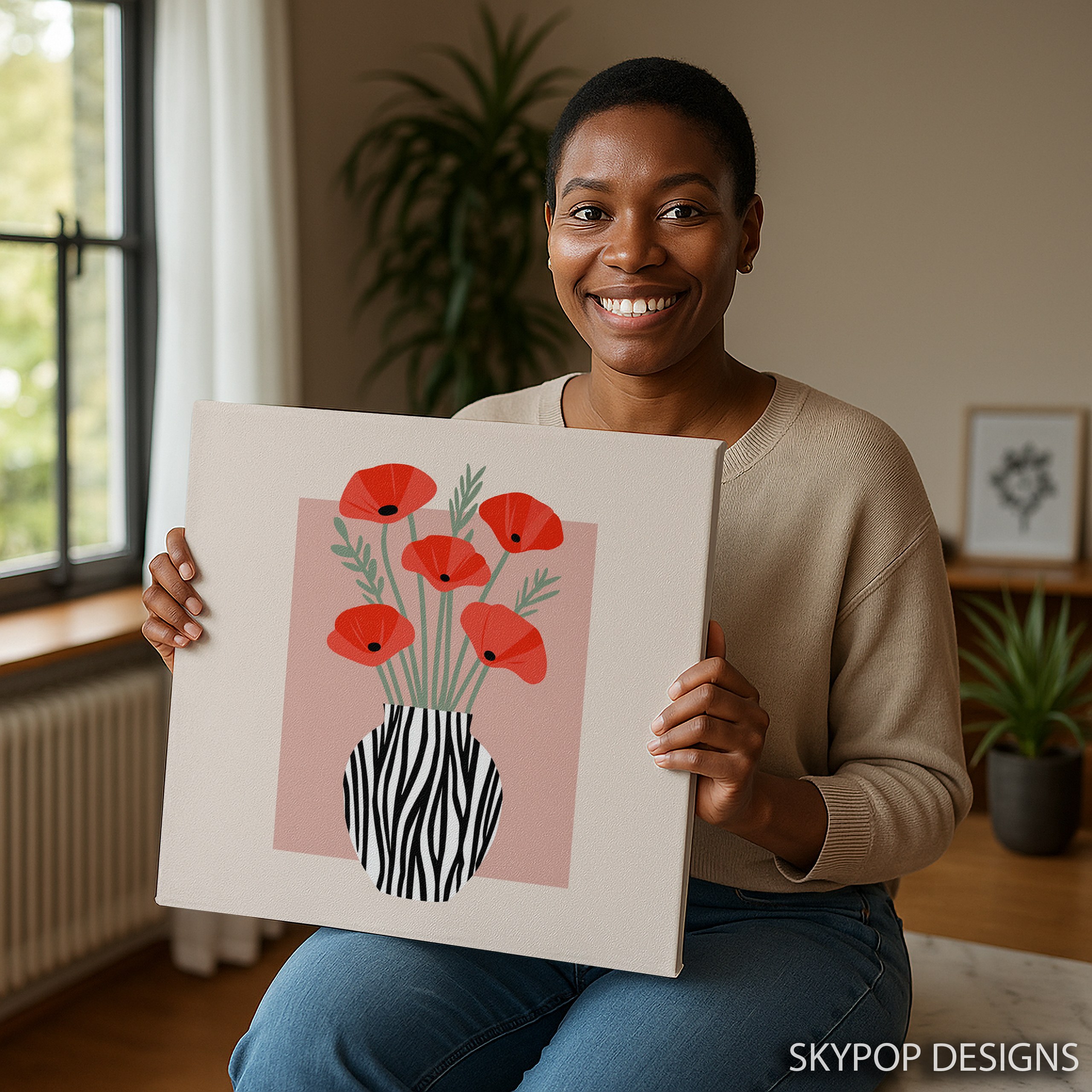 3.jpg Red Poppy Vase Art