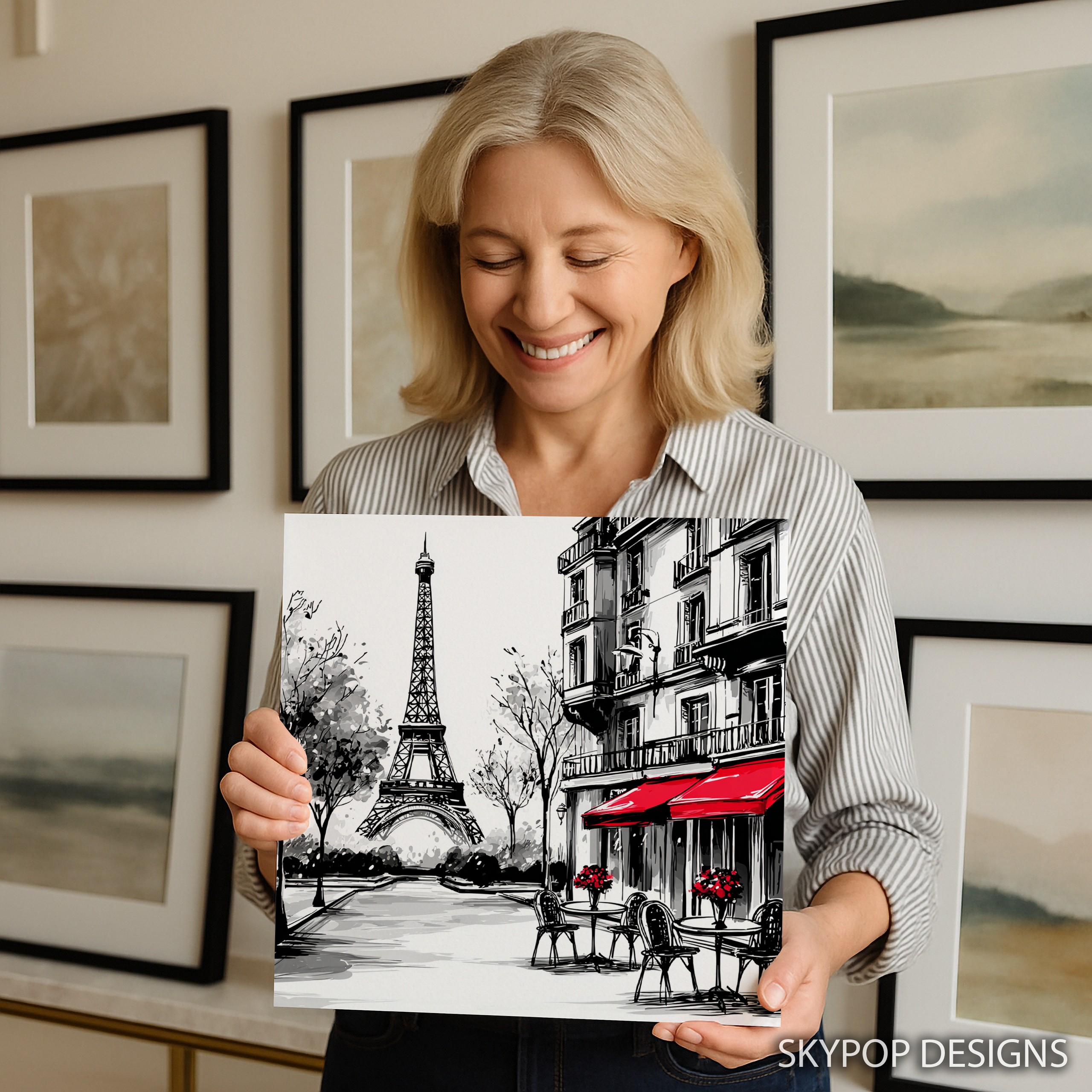 3.jpg Parisian Cafe Eiffel Tower Art