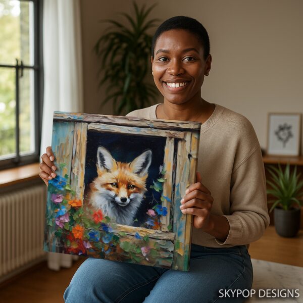 Fox Peeking Window Art