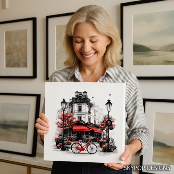 Parisian Cafe Bicycle Art