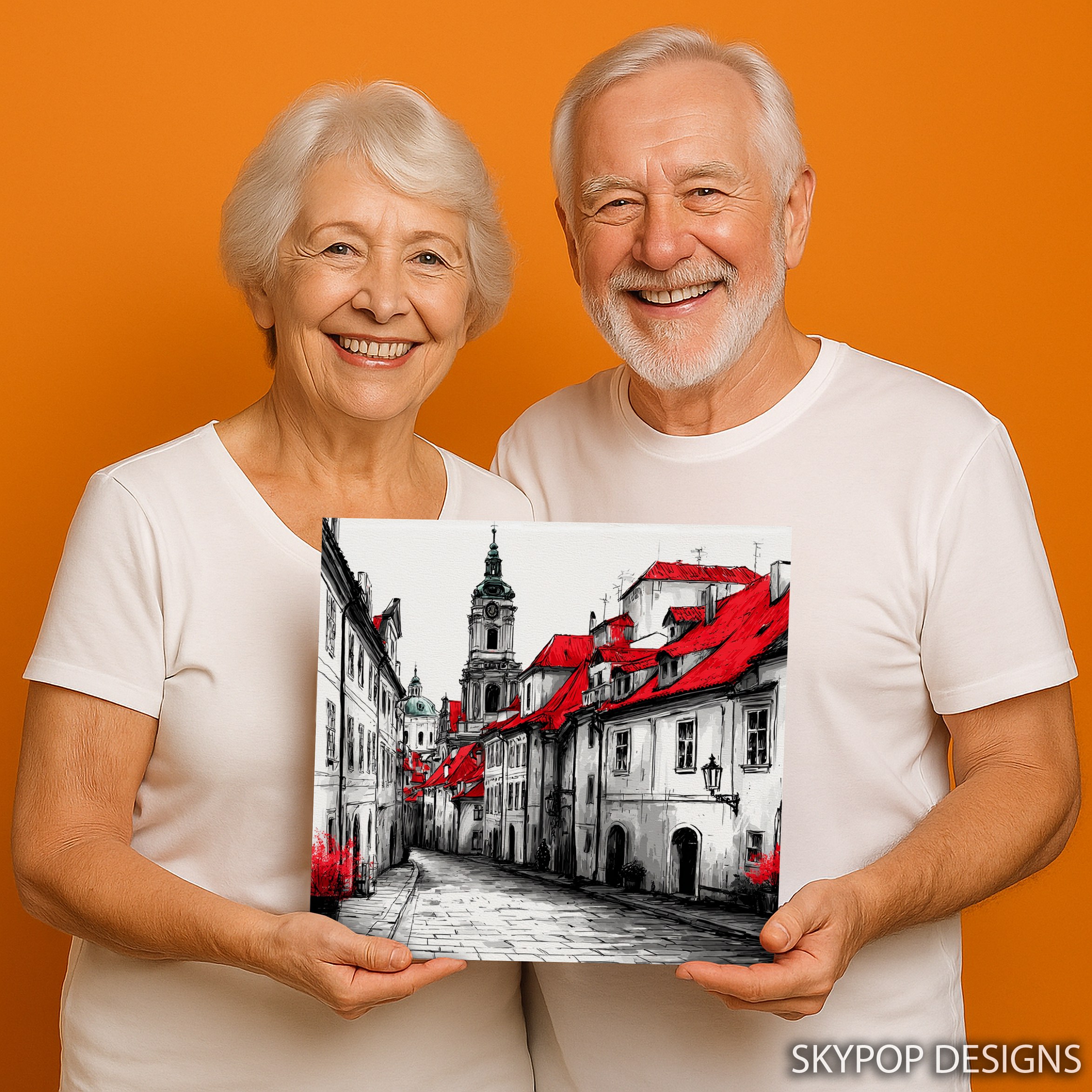 3.jpg European Red Roof Cityscape Art