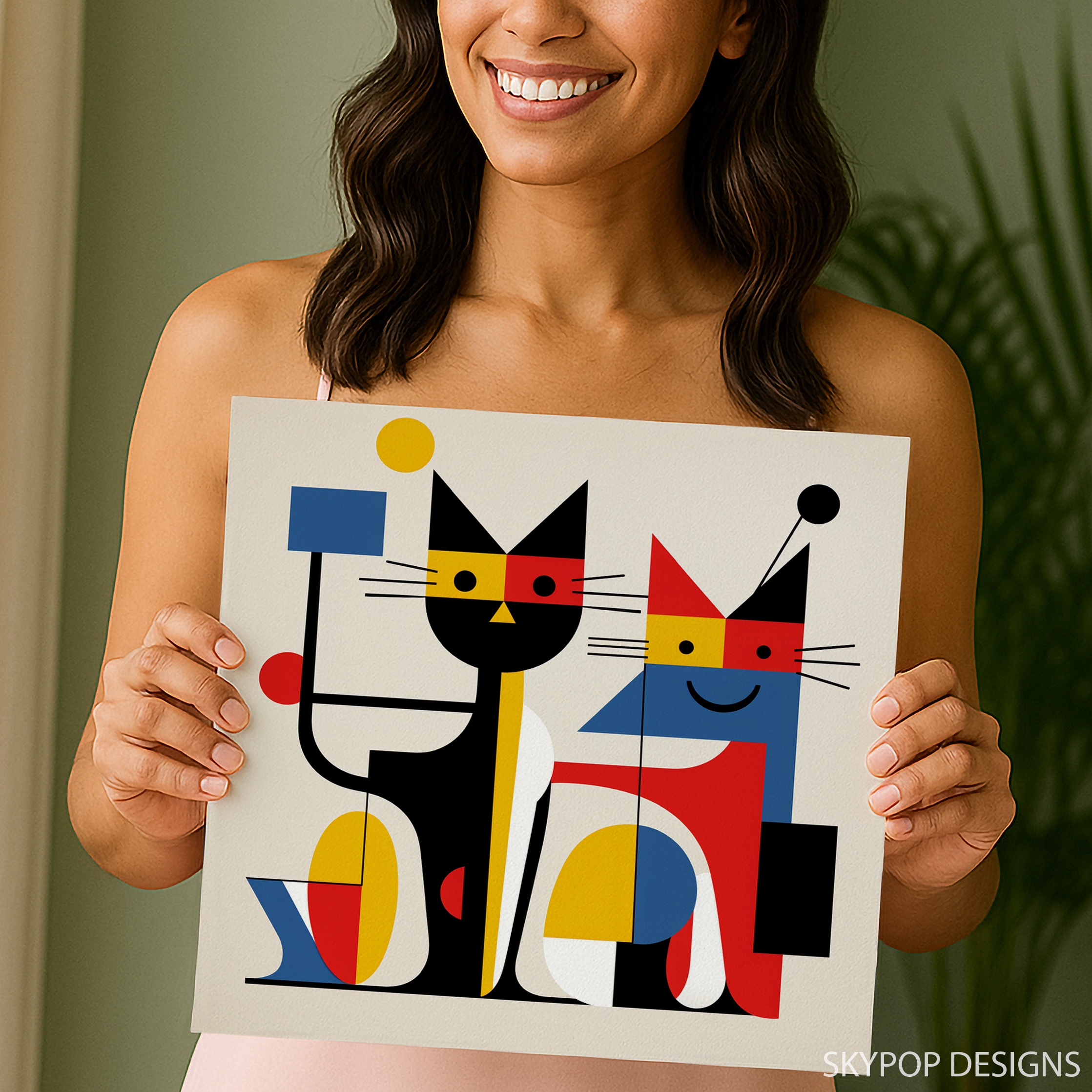 3.jpg Geometric Cat Art