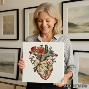 Blooming Heart Anatomy Art