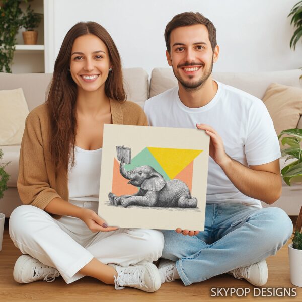 Elephant Reading Art