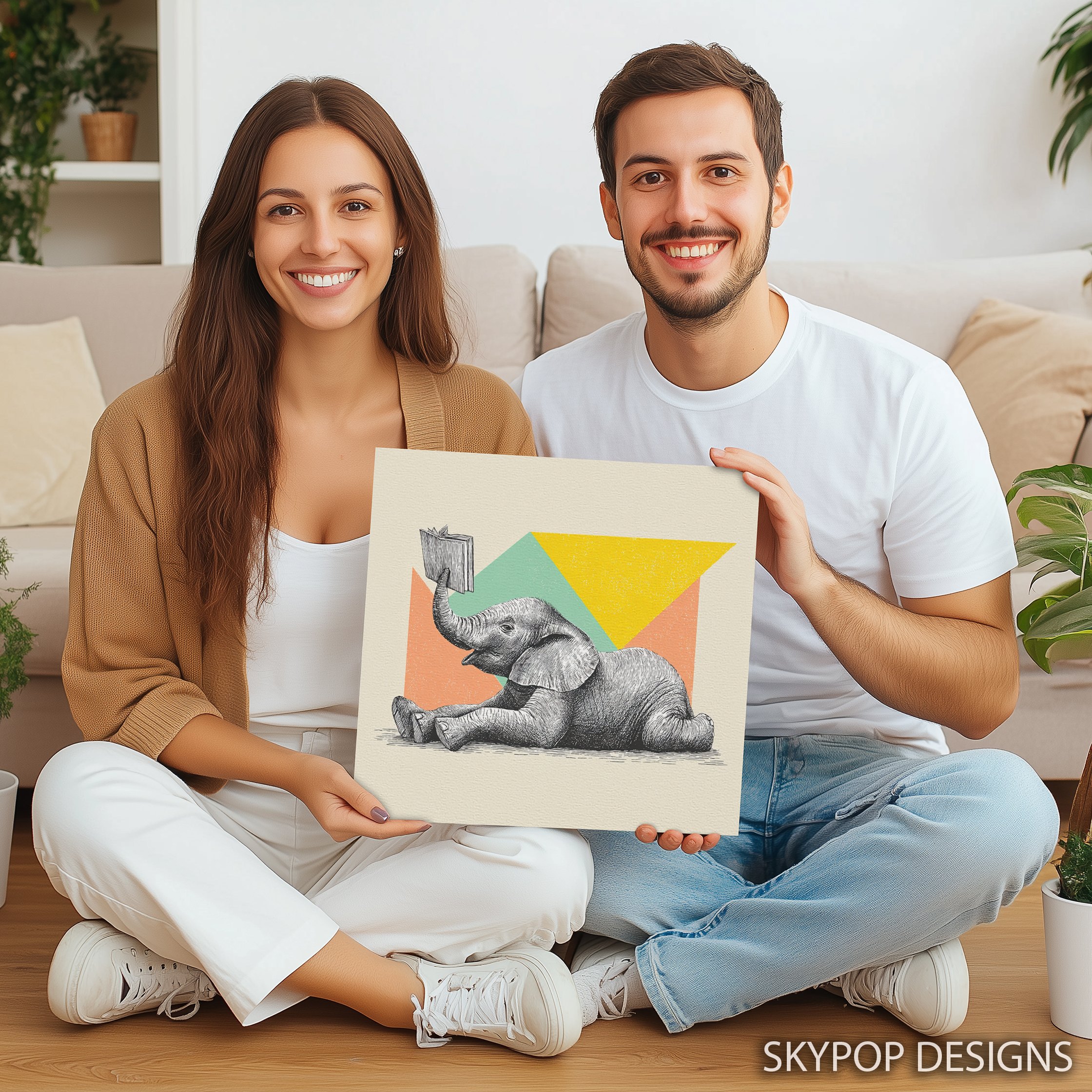 3.jpg Elephant Reading Art