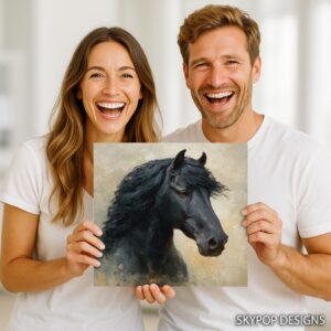 Black Horse Portrait Art