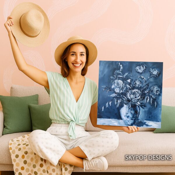 Blue Floral Vase Art