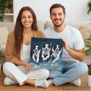 Border Collie Trio Art