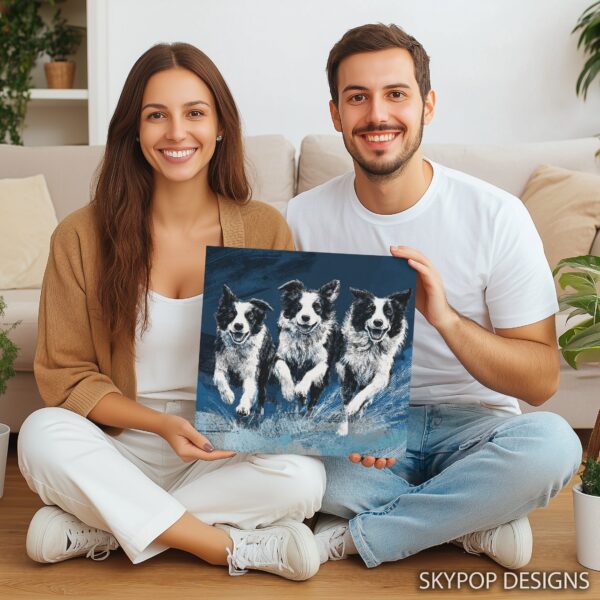 Border Collie Trio Art